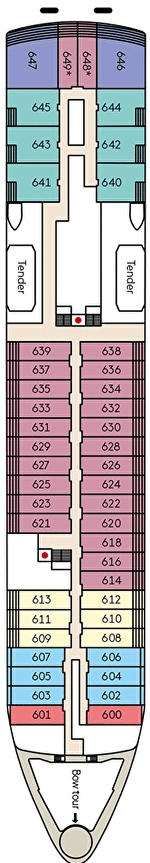 Deck plan for Deck 6