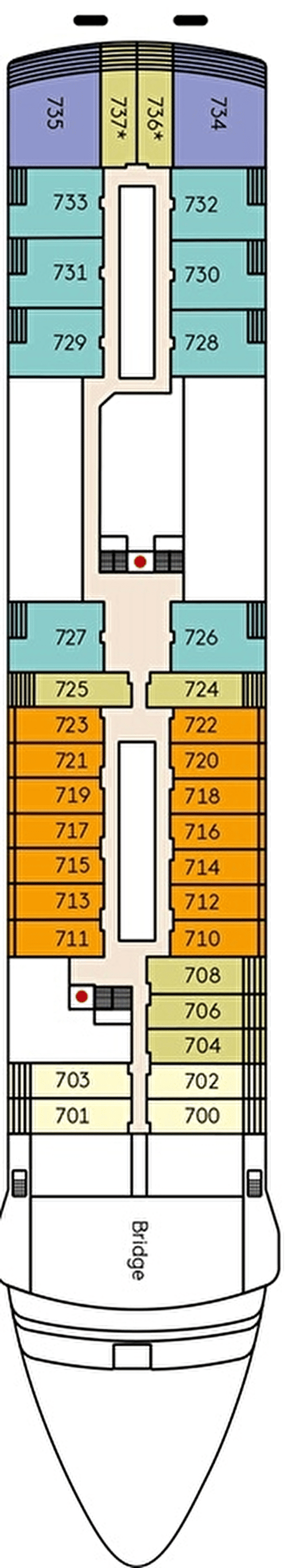Deck plan for Deck 7