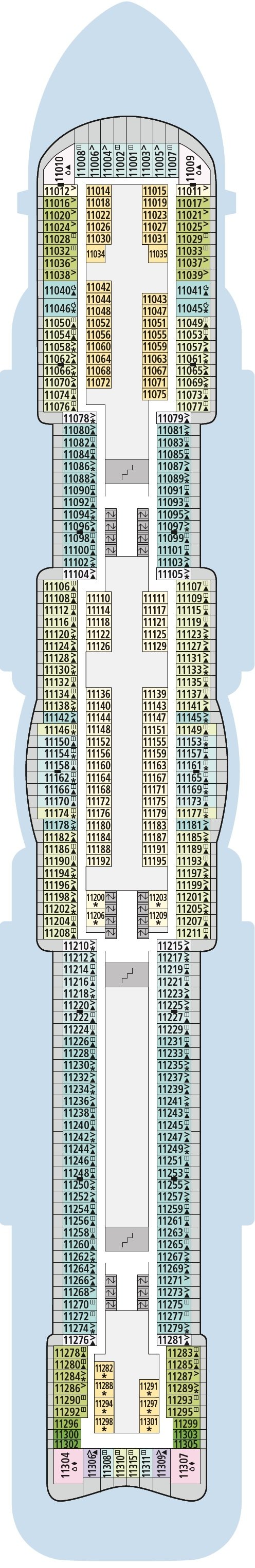 AIDAcosma deck plan — Deck 11