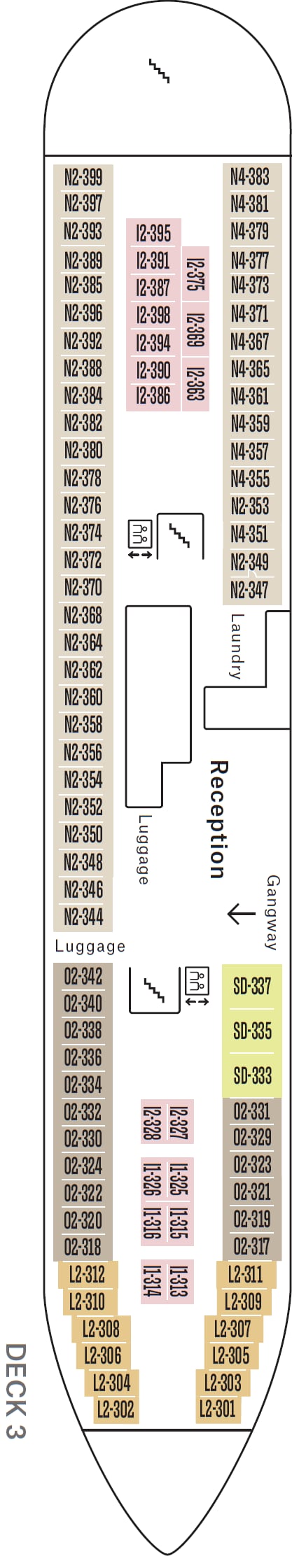Deck plan for Deck 3