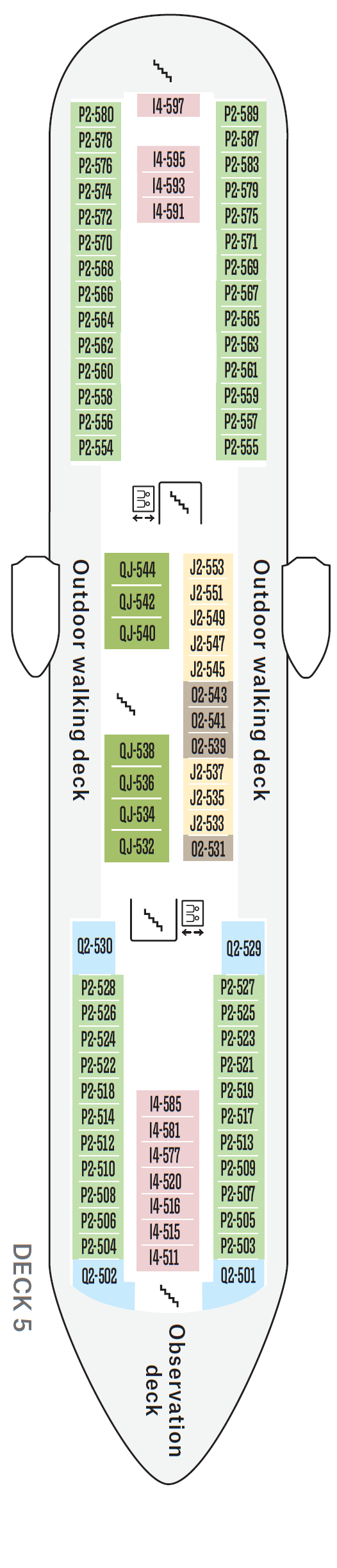 Deck plan for Deck 5