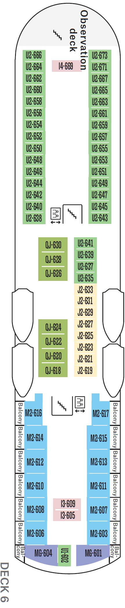 Deck plan for Deck 6