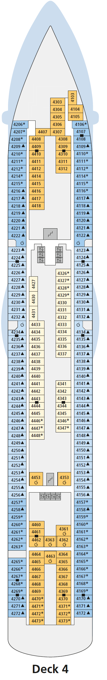 AIDAdiva deck plan — Deck 4
