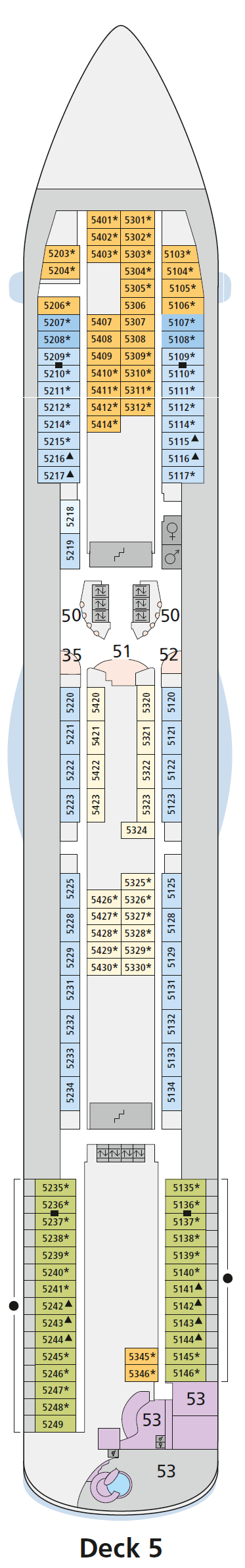 AIDAdiva deck plan — Deck 5