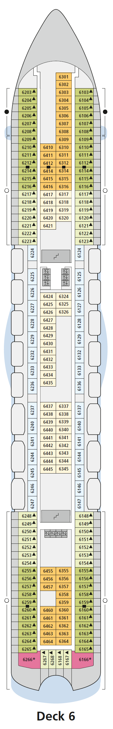 AIDAdiva deck plan — Deck 6