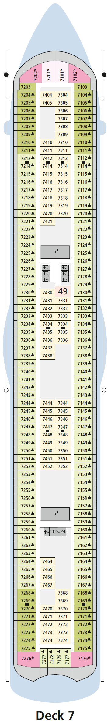 AIDAdiva deck plan — Deck 7