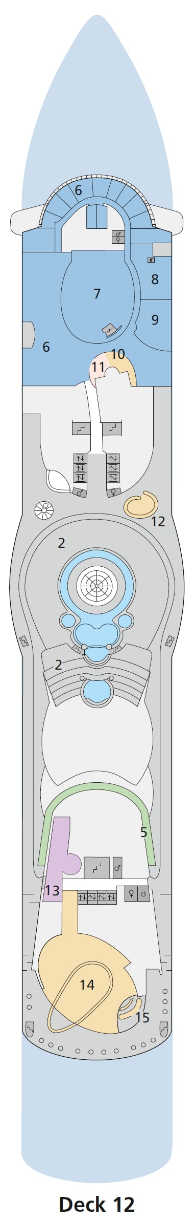 AIDAdiva deck plan — Deck 12