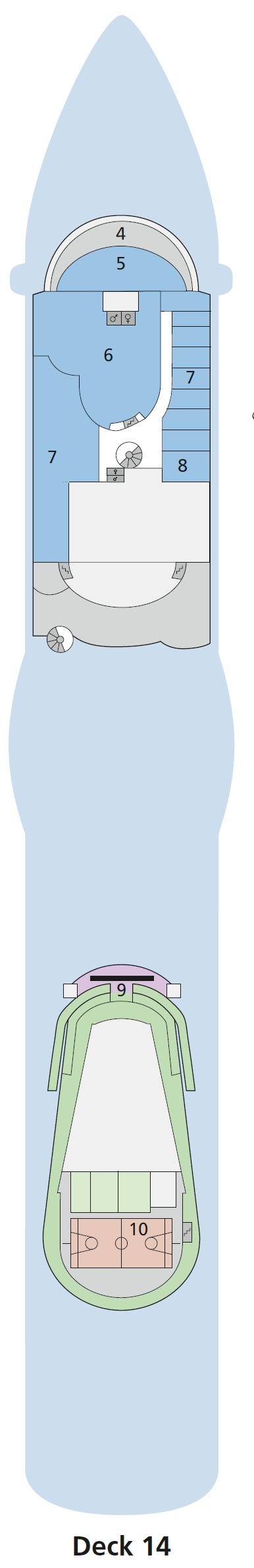 Deck plan for Deck 14