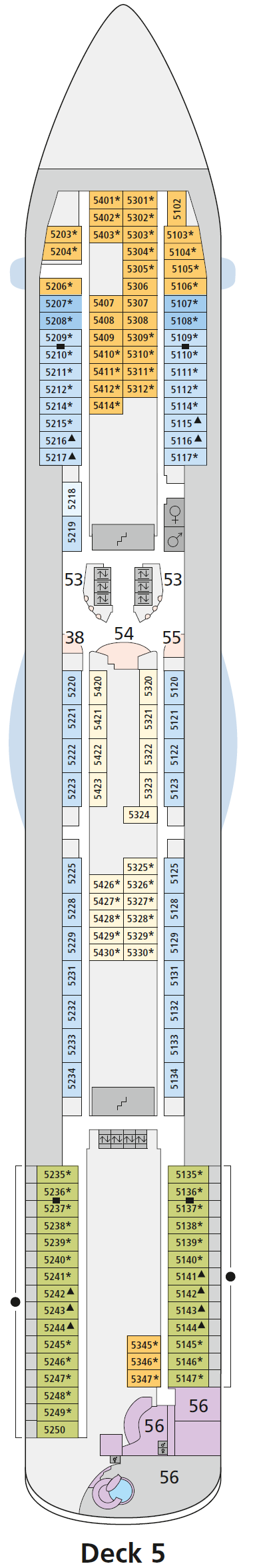 Deck plan for Deck 5