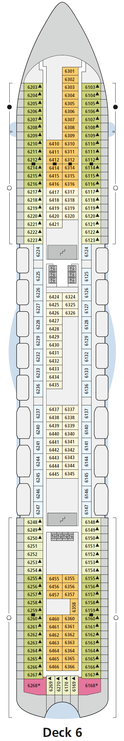 Deck plan for Deck 6