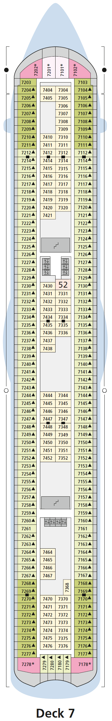 Deck plan for Deck 7