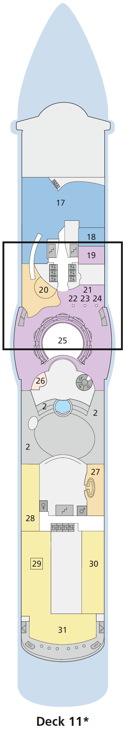 Deck plan for Deck 11