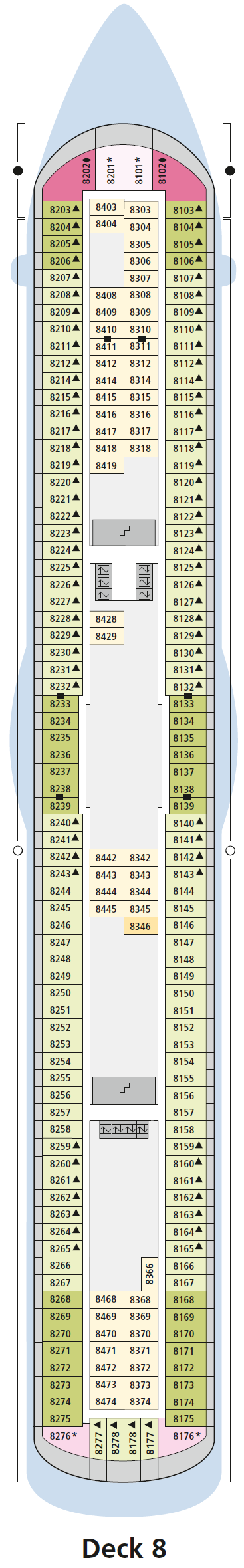 Deck plan for Deck 8