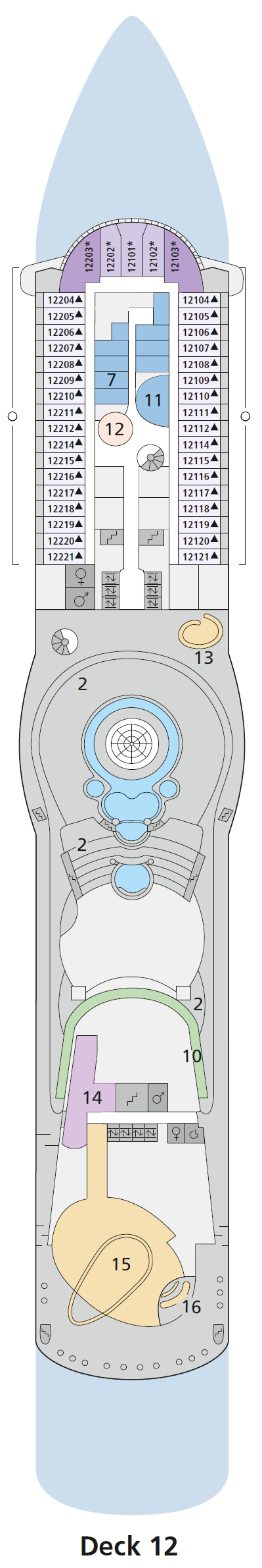 Deck plan for Deck 12
