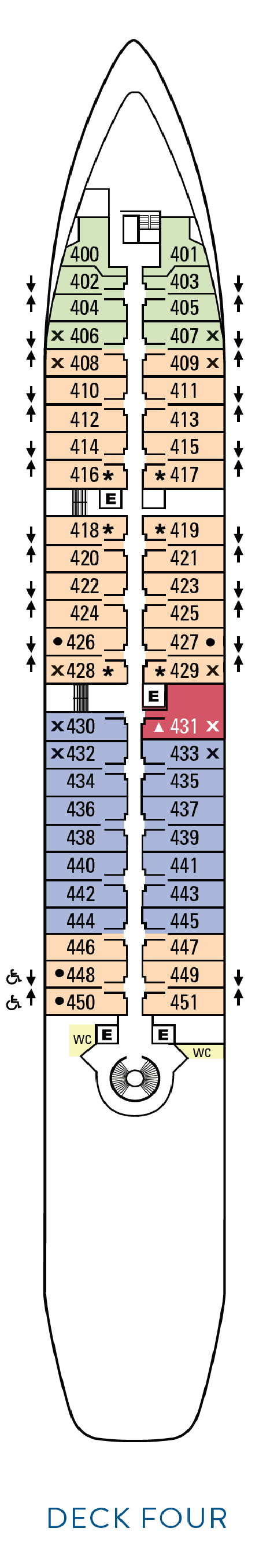 Deck plan for Deck 4