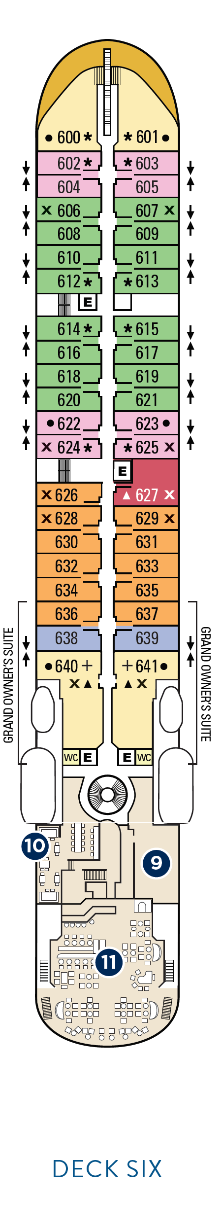 Deck plan for Deck 6