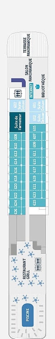 L'Austral deck plan — Deck 6