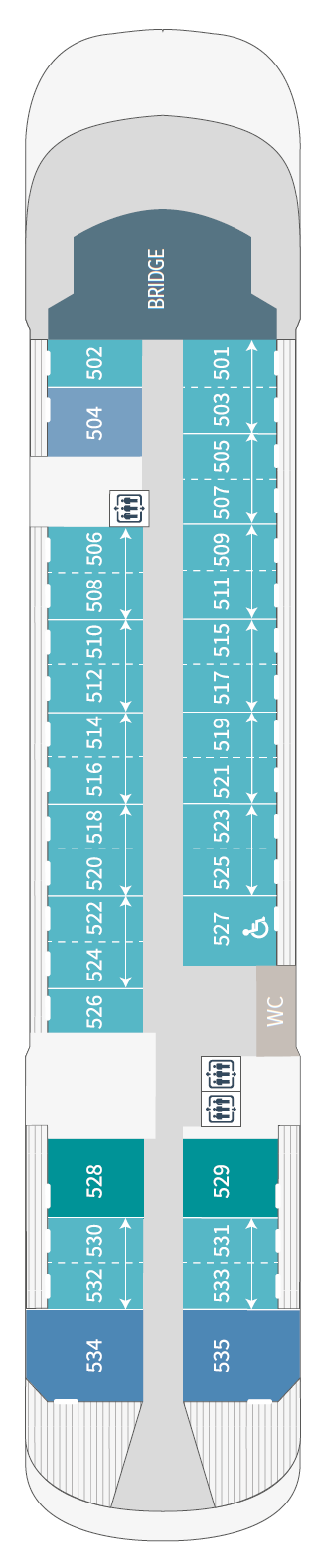 Le Dumont D'urville deck plan — Deck 5