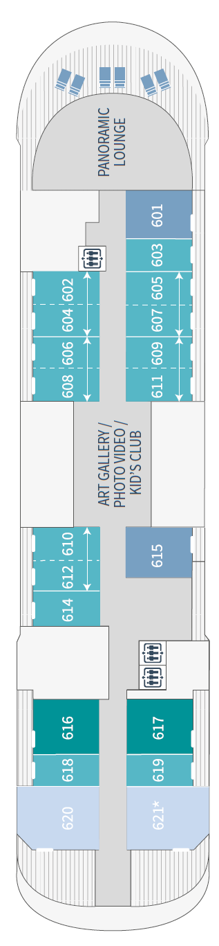 Le Dumont D'urville deck plan — Deck 6