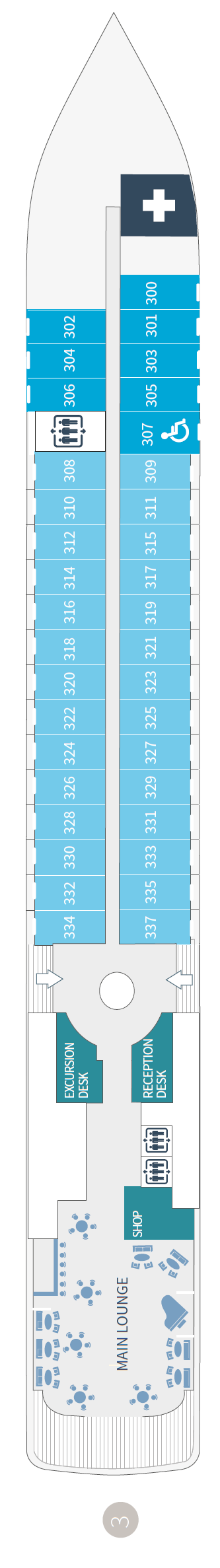 Le Lyrial deck plan — Deck 3
