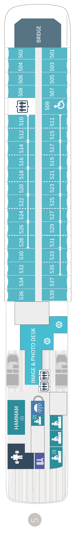 Le Lyrial deck plan — Deck 5
