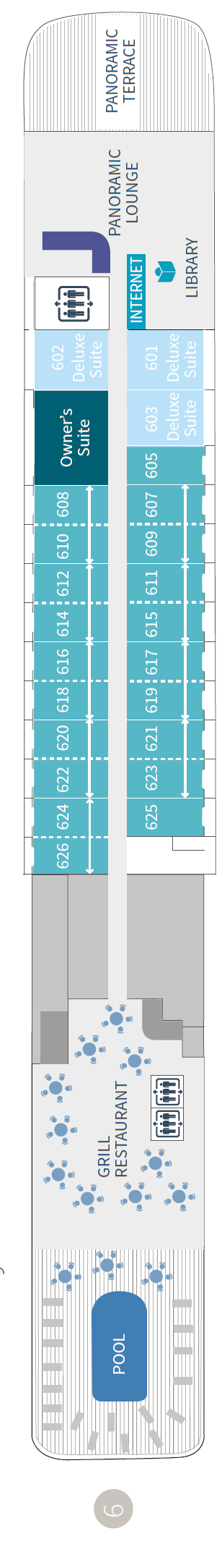 Deck plan for Deck 6