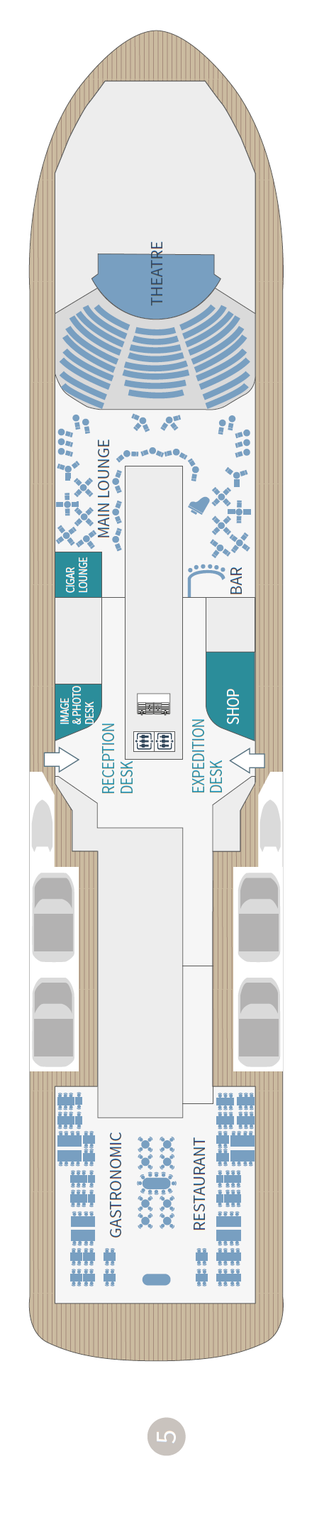 Le Commandant Charcot deck plan — Deck 5