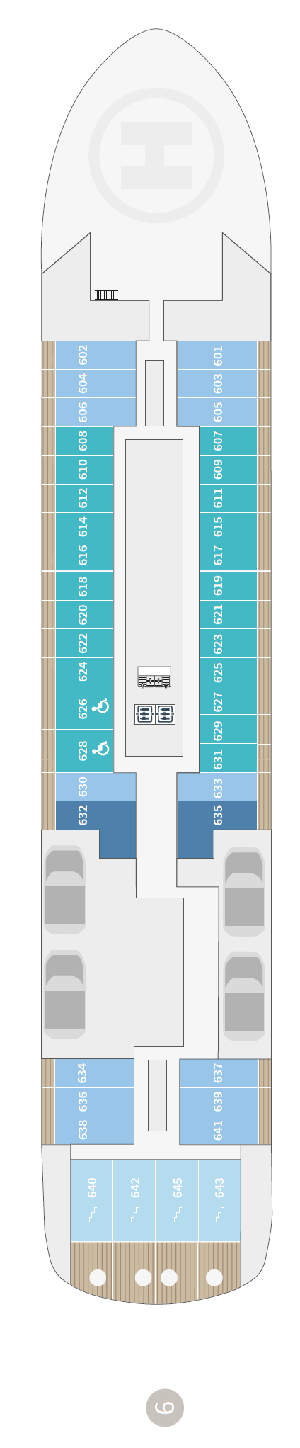 Le Commandant Charcot deck plan — Deck 6