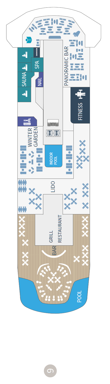 Le Commandant Charcot deck plan — Deck 9