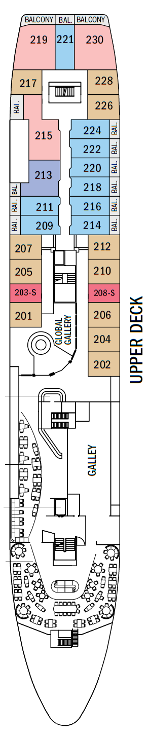 Deck plan for Upper Deck