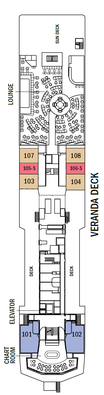 Deck plan for Verandah Deck