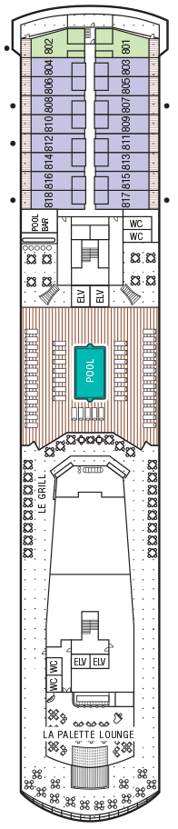 Deck plan for Deck 8