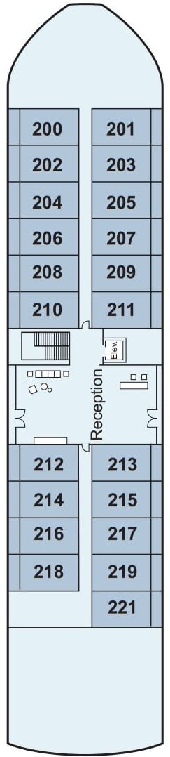 Deck plan for Middle Deck