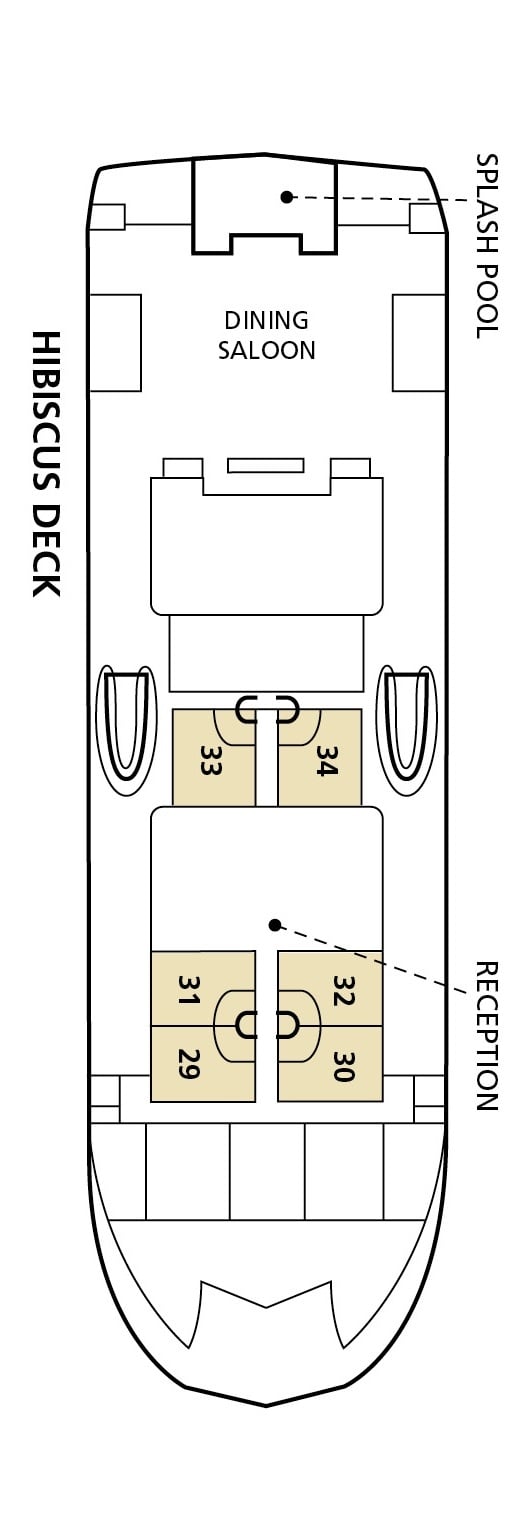 MV Fiji Princess deck plan — Hibiscus Deck