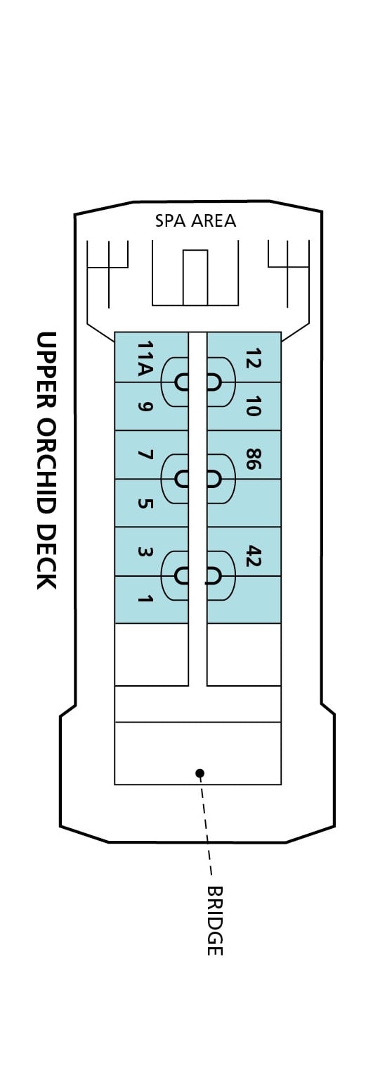 MV Fiji Princess deck plan — Upper Orchid Deck