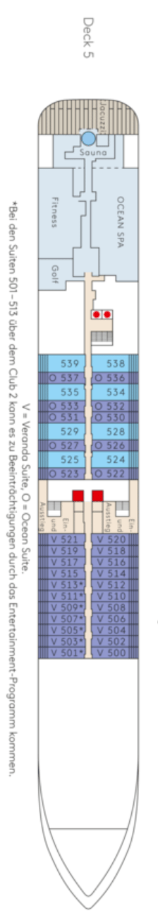 Deck plan for Deck 5