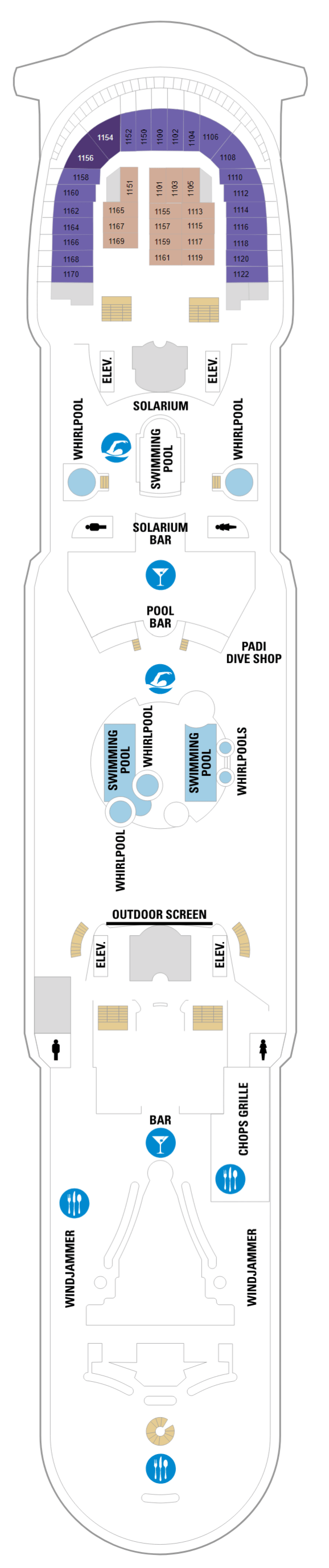 Deck plan for Deck 11