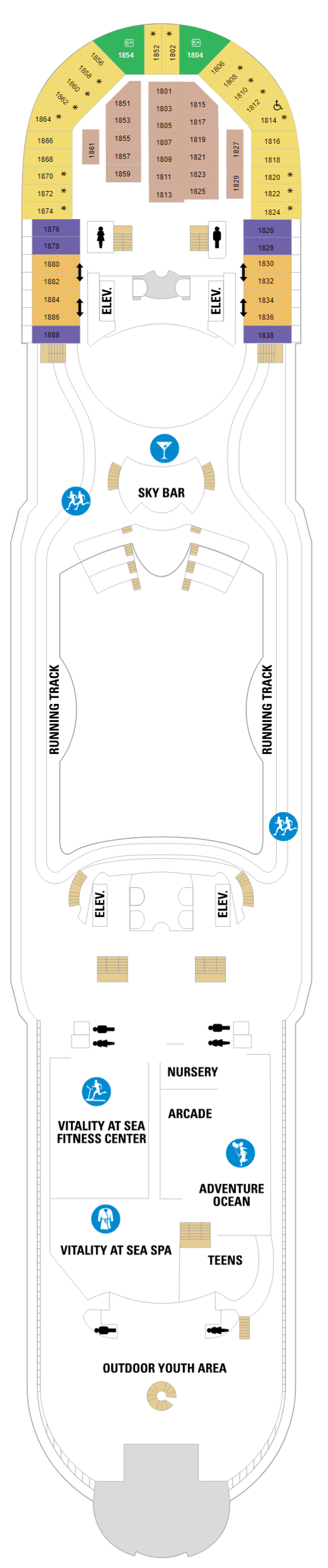 Deck plan for Deck 12