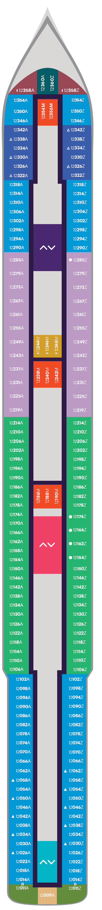 Deck plan for Deck 12