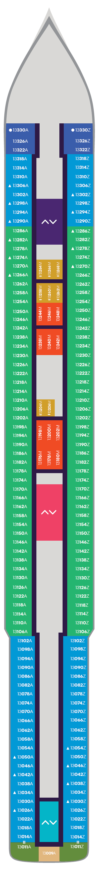 Deck plan for Deck 13