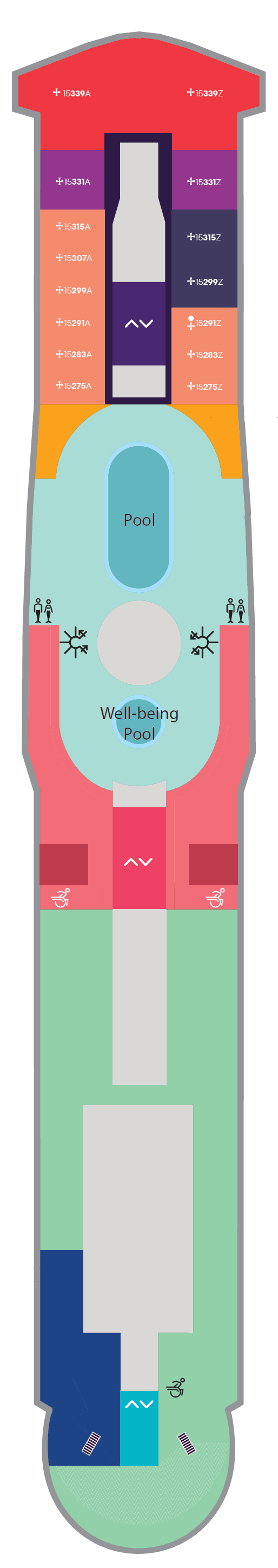 Deck plan for Deck 15