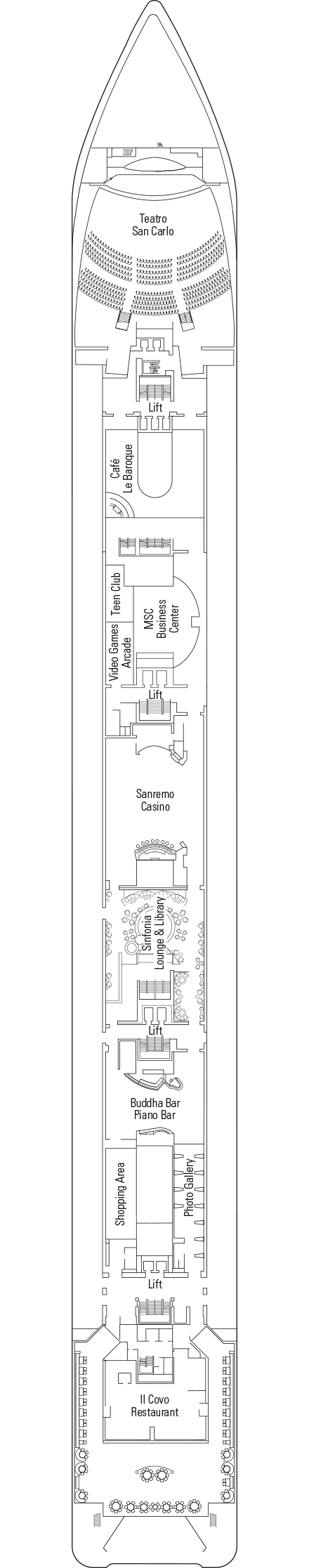 Deck plan for Deck 6 - Mozart
