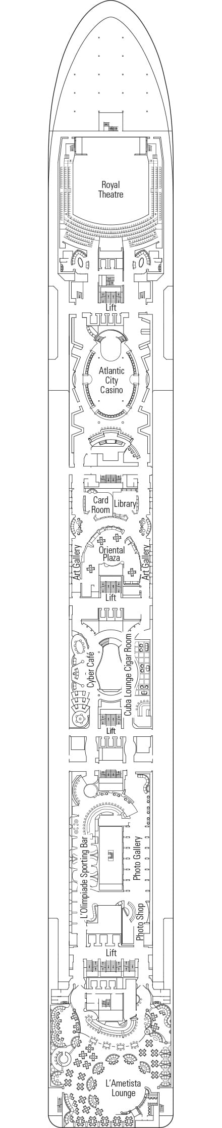 Deck plan for Deck 7 - Amalfi