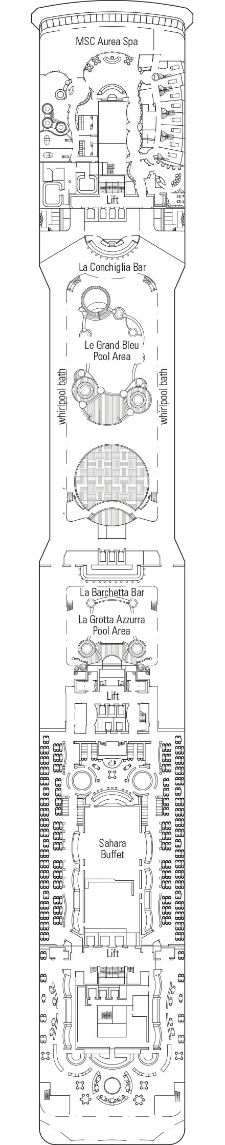 Deck plan for Deck 13 - Porto Cervo