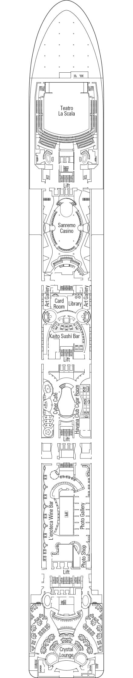 Deck plan for Deck 7 - Maestoso