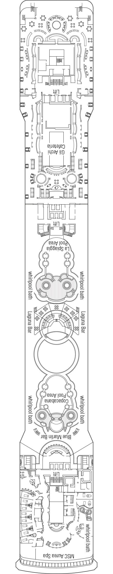 Deck plan for Deck 13 - Vivace