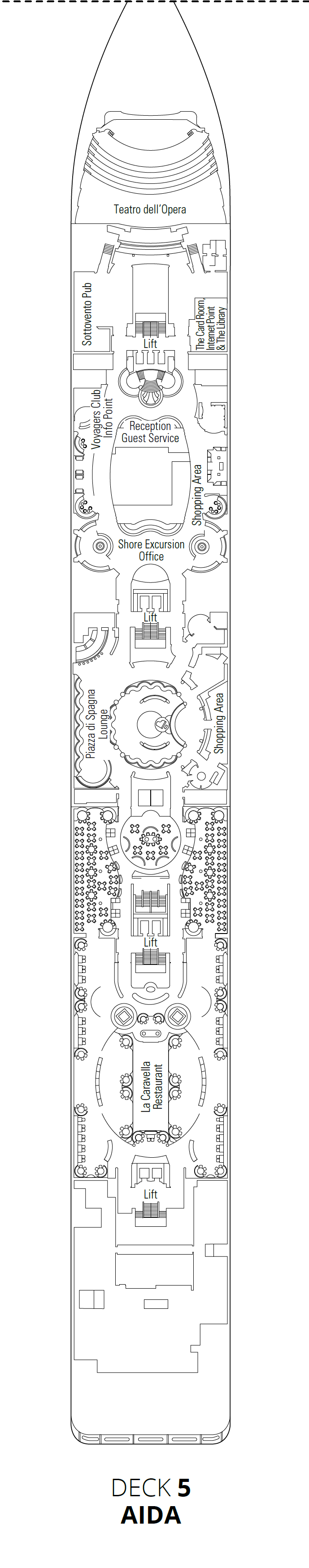Deck plan for Deck 5 - Aida