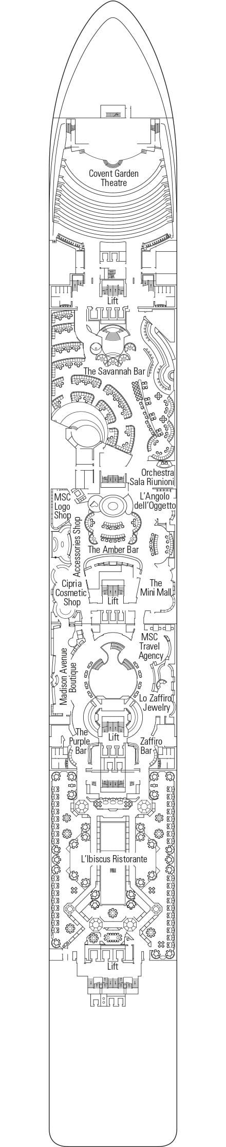 Deck plan for Deck 6 - Violino