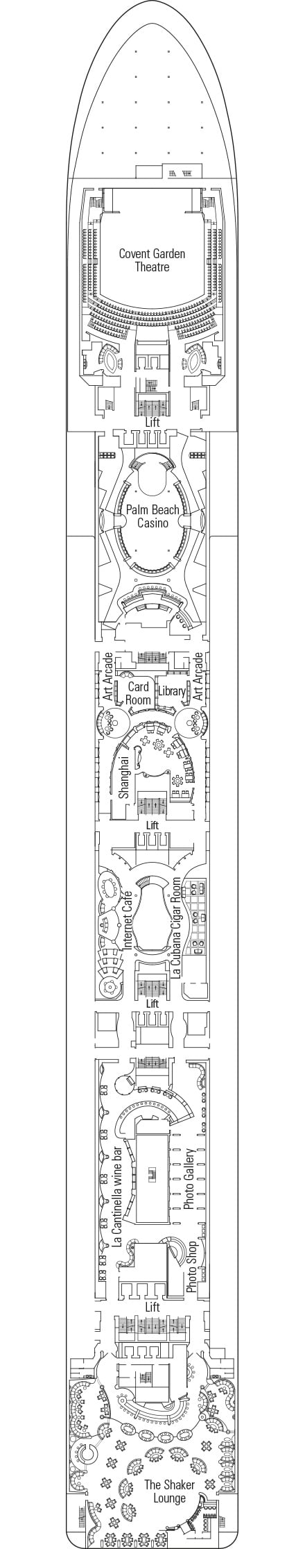 Deck plan for Deck 7 - Saxofono