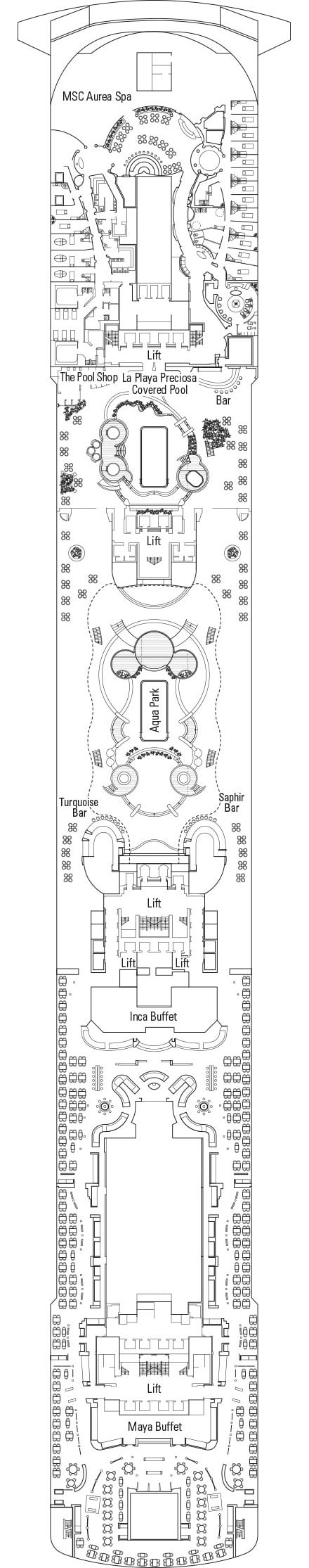 Deck plan for Deck 14 - Smeraldo